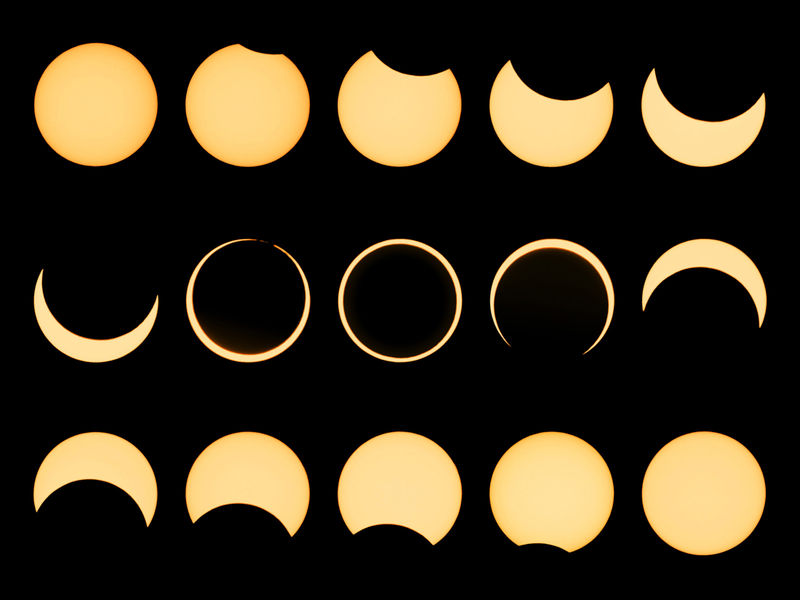 Sequência de um Eclipse Anular do Sol – outubro de 2005