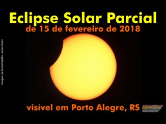 O Eclipse Solar Parcial de 15 de fevereiro de 2018 visível em Porto Alegre, RS