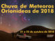Chuva de meteoros Orionídeas de 2018 ocorrerá em 21 e 22 de outubro.
