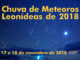 Chuva de meteoros Leonídeas de 2018 ocorrerá em 17 e 18 de novembro.