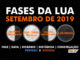 Fases da Lua em setembro de 2019.
