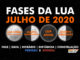 Fases da Lua em julho de 2020.