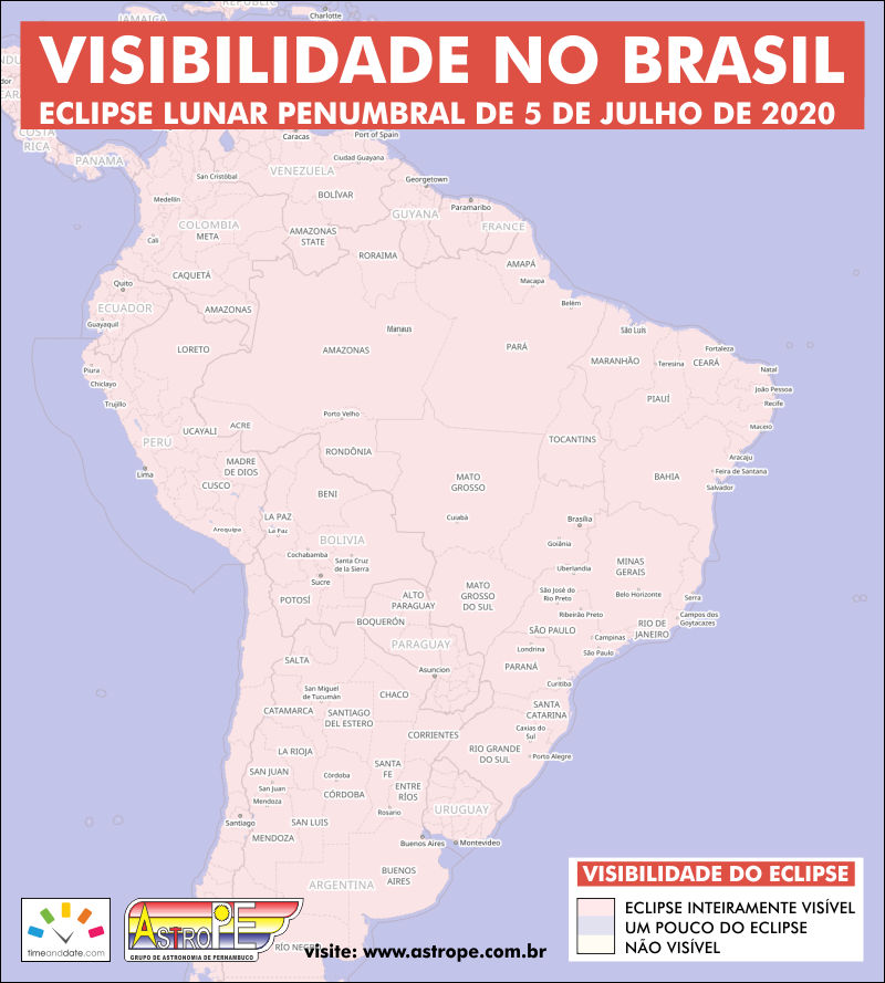 Eclipse Lunar Penumbral de 5 de julho de 2020 – Saiba os horários!