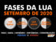 Fases da Lua em setembro de 2020.