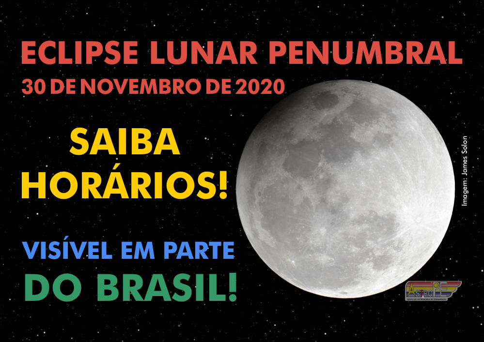 Eclipse Lunar Penumbral de 30 de novembro de 2020 – Saiba os horários!