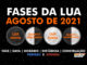 Fases da Lua em agosto de 2021.