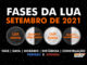 Fases da Lua em setembro de 2021.
