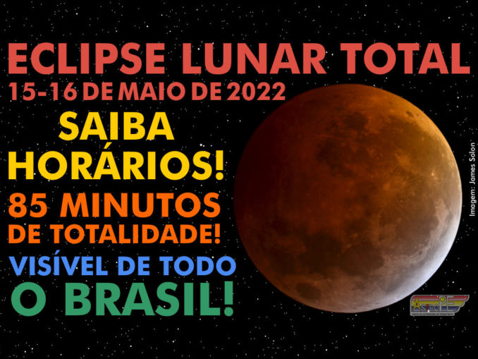 Eclipse Lunar Total de 15 a 16 de maio de 2022.